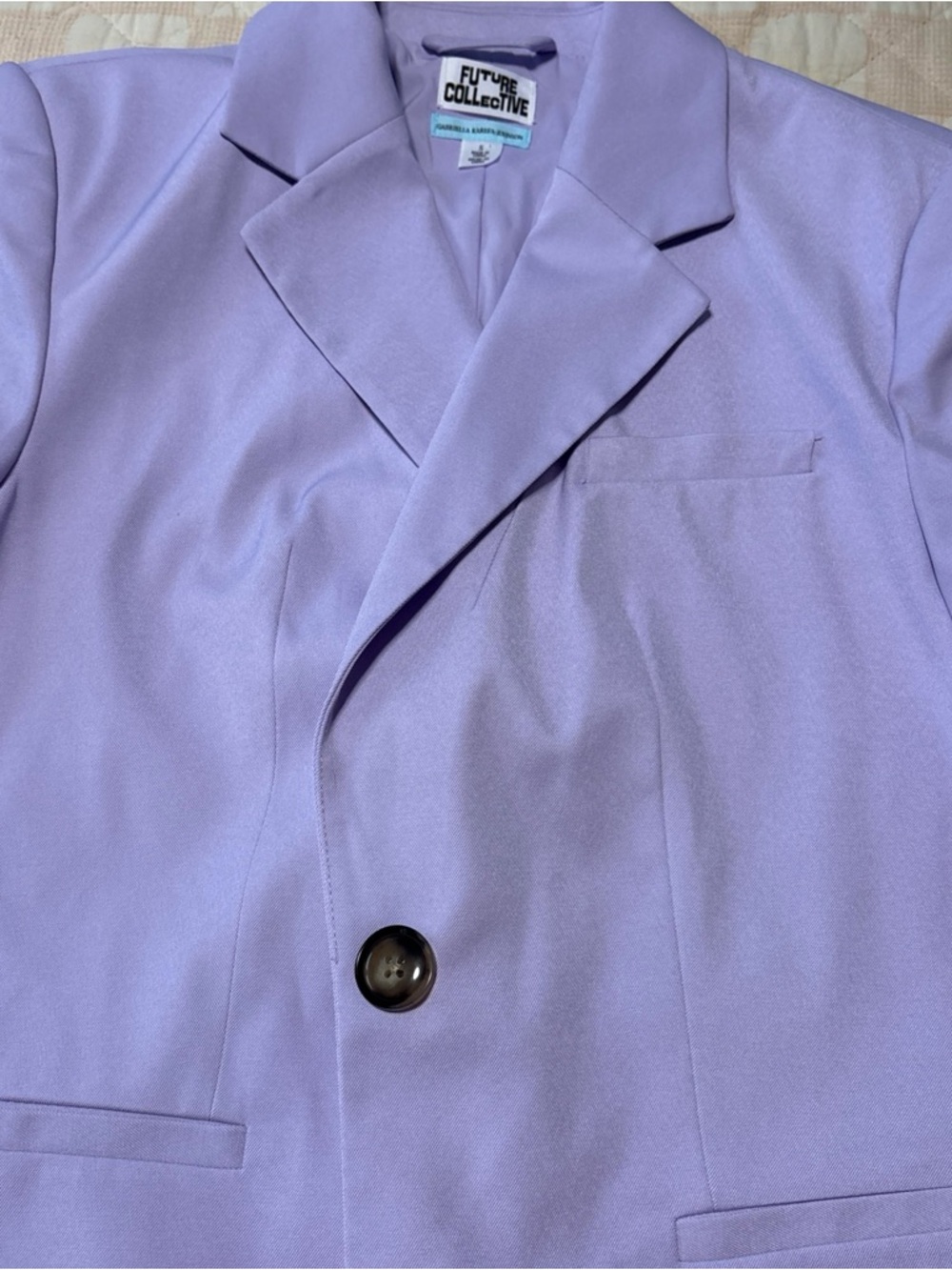 Future Collective Lavender Single-Button Blazer - Picture 5 of 6